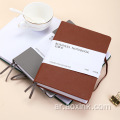 Leather Notebook Logo Logo Hardcover A5 مع حزام